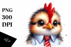 Baby Rooster Portrait Tie Sublimation Clipart Product Image 1
