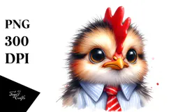 Baby Rooster Portrait Tie Sublimation Clipart Product Image 1