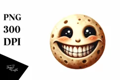 Funny Halloween Moon Smile Big Teeth Clipart Product Image 3