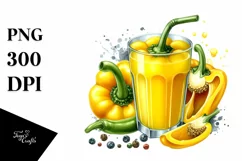 Vintage Horse Wagon Yellow Pepper | Sublimation Clipart Product Image 3