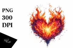 Heart Made of Fire PNG Product Image 1