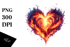 Fire Heart Digital PNG Product Image 1