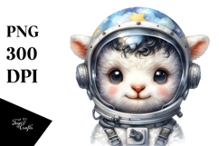 Energetic Baby Lamb in Watercolor PNG Product Image 1
