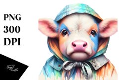 Baby Cow in Raincoat, Magical PNG Product Image 1