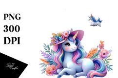 Baby Unicorn at Provencal Town, Magical PNG Product Image 3
