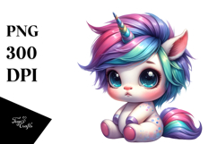 Cute Unicorn Sitting PNG Product Image 1