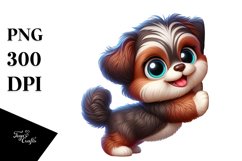 Cartoon Havanese Leaning Against Wall Clipart Product Image 3