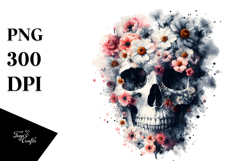 Colorful Skull Made of Flowers PNG Product Image 1