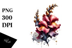 Glossy Snapdragon with Stained Ranunculus Clipart Product Image 3