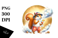 Funky Squirrel Painting, Transparent PNG Product Image 1