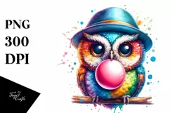 Friend Owl Chewing Gum Fun| Clipart Product Image 3