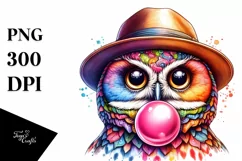 Friend Owl Chewing Gum Fun| Clipart Product Image 3