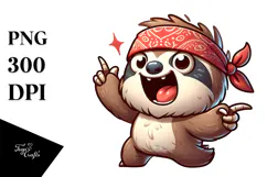 Goofy Cartoon Sloth PNG Product Image 1