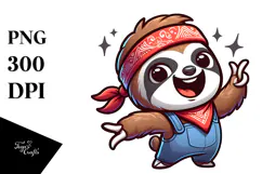 Goofy Cartoon Sloth PNG Product Image 1