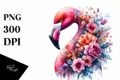Colorful Flamingo Flowers| Sublimation | Clipart Product Image 3