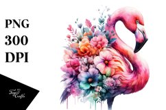 Artistic Flamingo Half Flowers| Sublimation | Clipart Product Image 3