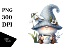 Cute Gnome with Snowdrop, Transparent PNG Product Image 1