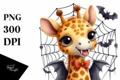 Funny Giraffe with Vampire Fangs, High-Res PNG Product Image 3