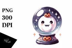 Retro Halloween Crystal Ball PNG Product Image 1