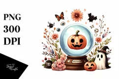 Retro Halloween Crystal Ball PNG Product Image 3