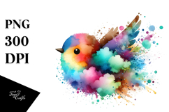Colorful Bird Splashes PNG Product Image 1