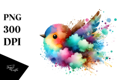 Colorful Bird Painting PNG Product Image 1