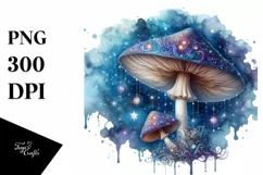 Shiny Mushroom Watercolor Splash PNG Product Image 3