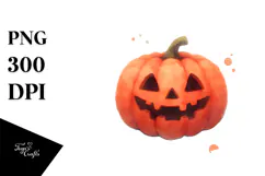 Funny Jack-O'-Lantern Watercolor Image, PNG Product Image 1