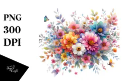 Colorful Flower Painting PNG Product Image 1