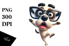 Silly Cartoon Dog with Oversized Sunglasses, PNG Product Image 1