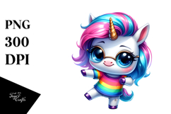 Glamorous Unicorn Dancing in Style, Cheerful PNG Product Image 1