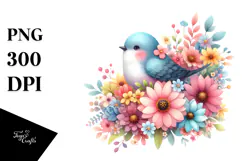 Colorful Bird Painting PNG Product Image 1