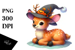 Adorable Baby Elk Halloween Drawing | Sublimation | Clipart Product Image 1