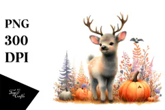 Adorable Baby Elk Halloween Drawing | Sublimation | Clipart Product Image 1