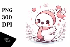 Baby Flamingo Christmas PNG Product Image 1