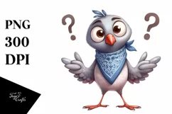 Confused Funny Dove Bandana Clipart Product Image 1