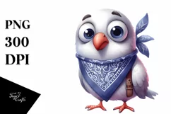 Dove Standing with Goofy Smile in Watercolor | Clipart | Product Image 1