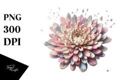 Pastel Wooden Chrysanthemum | Sublimation | Clipart Product Image 1