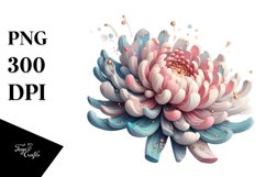 Pastel Wooden Chrysanthemum | Sublimation | Clipart Product Image 1