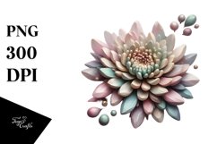 Pastel Wooden Chrysanthemum | Sublimation | Clipart Product Image 1