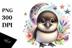 Colorful Baby Brunnich's Guillemots Clipart Product Image 1