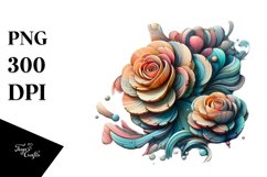 Stained Ranunculus Watercolor| Sublimation | Clipart Product Image 3