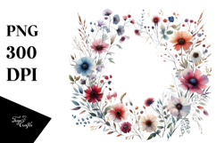 Centered Bold Wild Flowers | Sublimation | Clipart Product Image 1