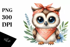 Happy Baby Owl Bandana Clipart Product Image 3