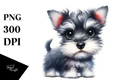 Expressive Baby Miniature Schnauzer, PNG Product Image 1