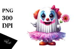 Funny Clown Ghost PNG Product Image 1