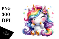 Cute Funny Unicorn PNG Product Image 1