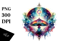 Vibrant Celestial Mushroom PNG Product Image 1