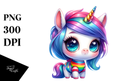 Watercolor Baby Unicorn PNG Product Image 1