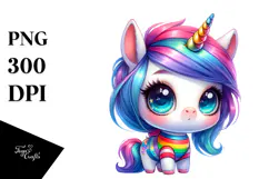 Watercolor Baby Unicorn PNG Product Image 1